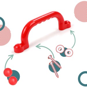 Relaxdays Klettergriffe Kunststoff Rot 4er Pack