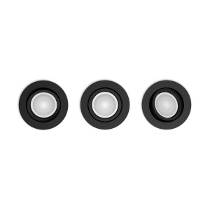 Philips Hue Centura LED-Einbauspots, 3er-Pack, Schwarz, für stimmungsvolle Beleuchtung.