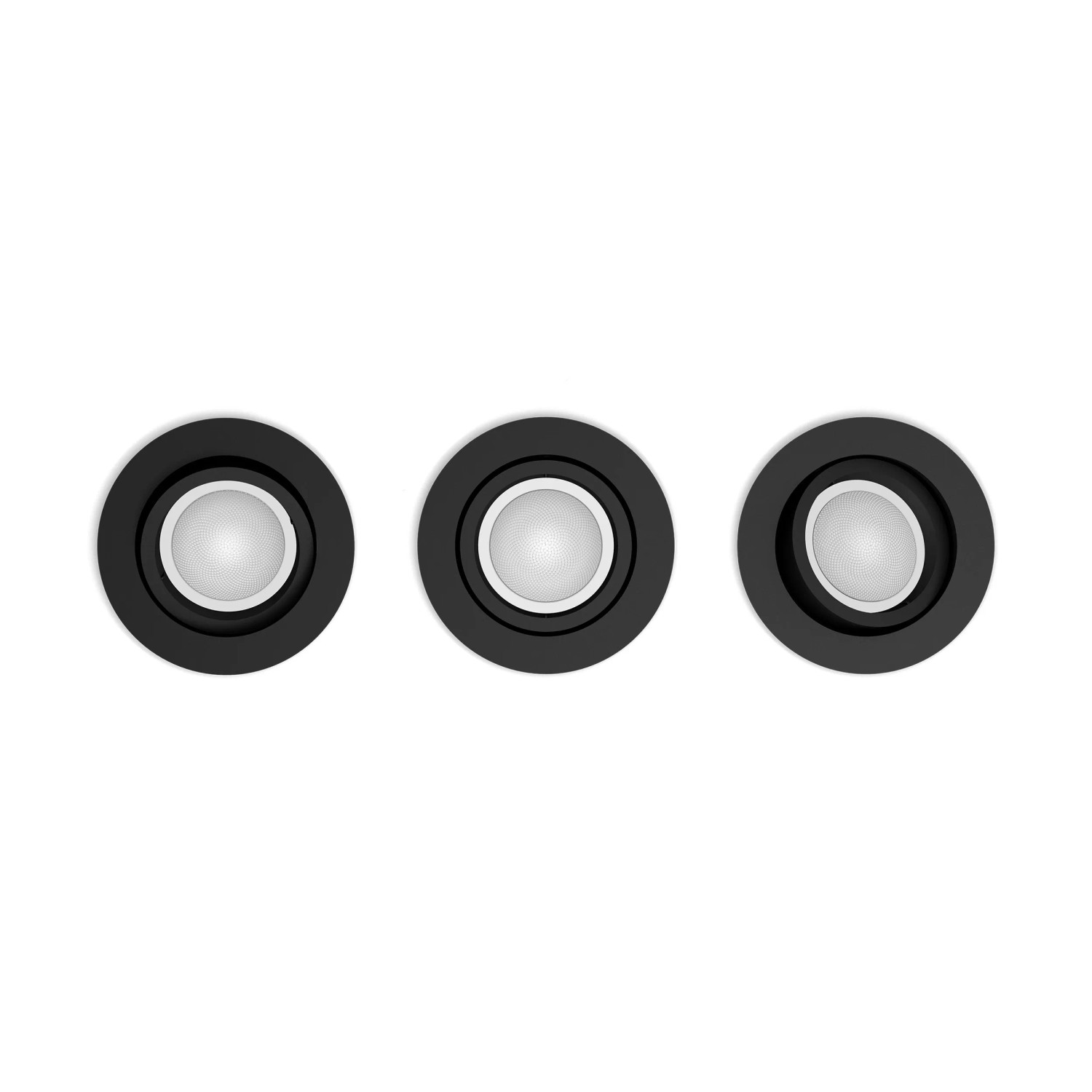 Philips Hue Centura LED-Einbauspots, 3er-Pack, Schwarz, für stimmungsvolle Beleuchtung.