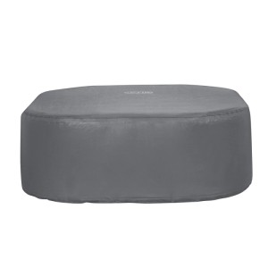 Graue, eckige Bestway LAY-Z-SPA Thermo-Abdeckung für Whirlpools, 180x180x71 cm, mit Isolierung.