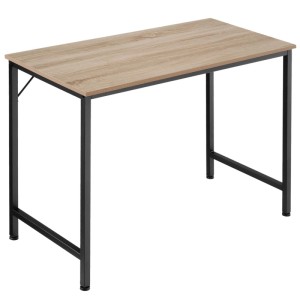 Tectake Schreibtisch Jenkins im Industrial Style mit Holzplatte in Eiche Sonoma und schwarzem Stahlgestell.