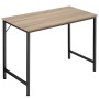 Tectake Schreibtisch Jenkins im Industrial Style mit Holzplatte in Eiche Sonoma und schwarzem Stahlgestell.