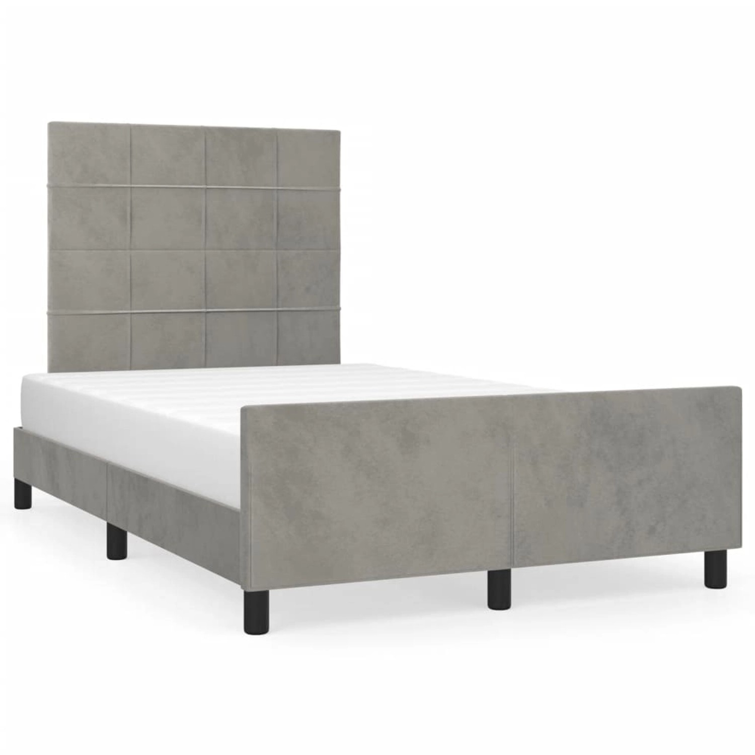 vidaXL Bettgestell ohne Matratze Hellgrau 120x190 cm Samt 3270578 günstig online kaufen