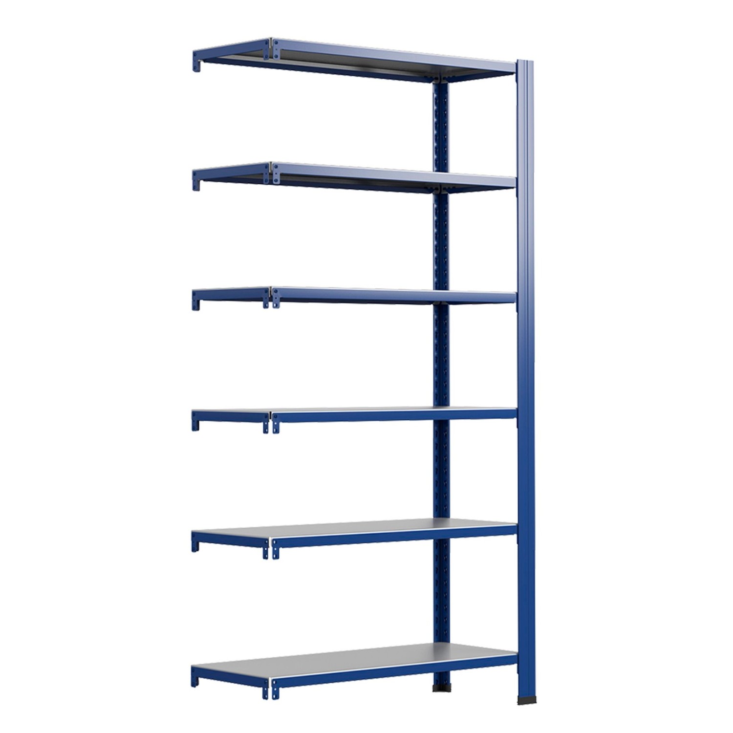 Ar Shelving T Profile Zusatzmodul Blau & Verzinkt 200x100x40 cm 6 Böden 180 kg