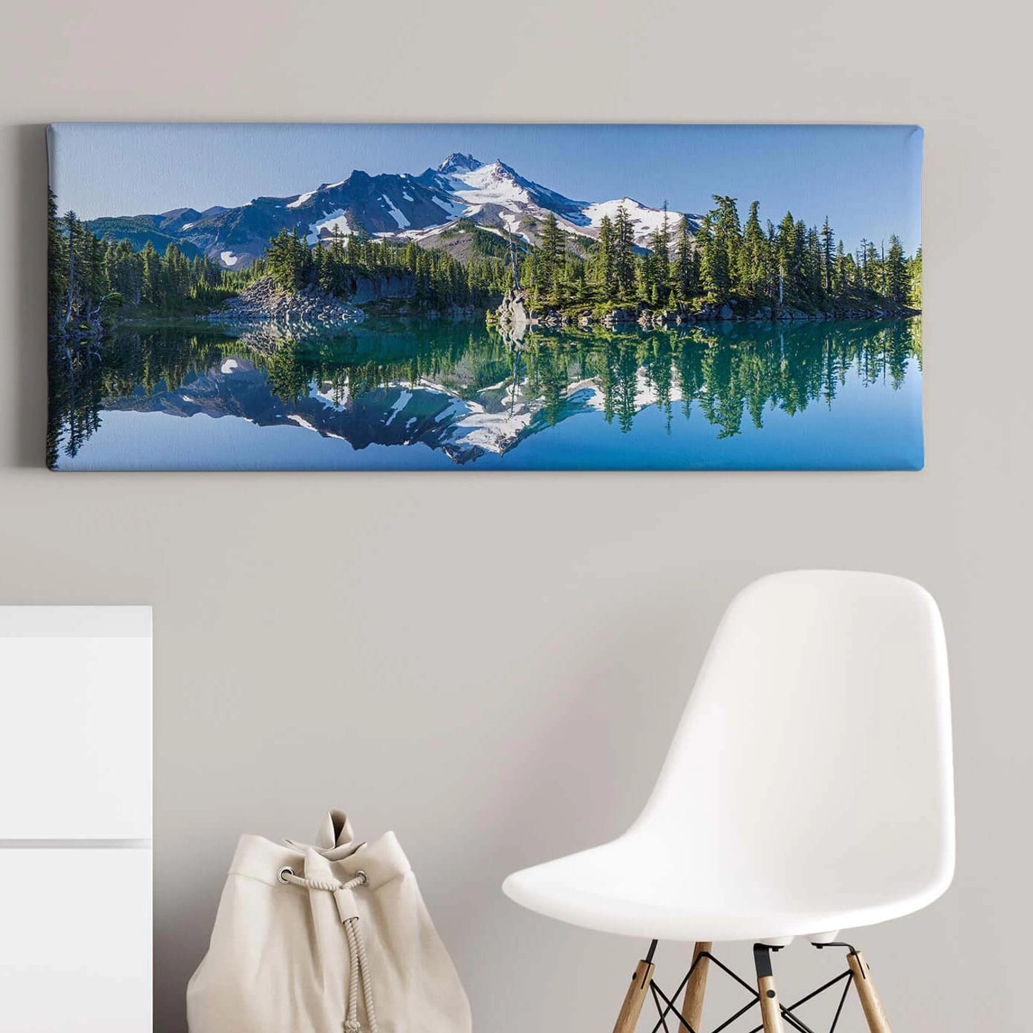 Bricoflor Bild Mit Berglandschaft Wandbild Mit Bergsee Ideal Für Wohnzimmer günstig online kaufen