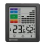 Schwarzes Bresser Thermo-Hygrometer mit Schimmelalarm zur Messung von Temperatur und Luftfeuchtigkeit.
