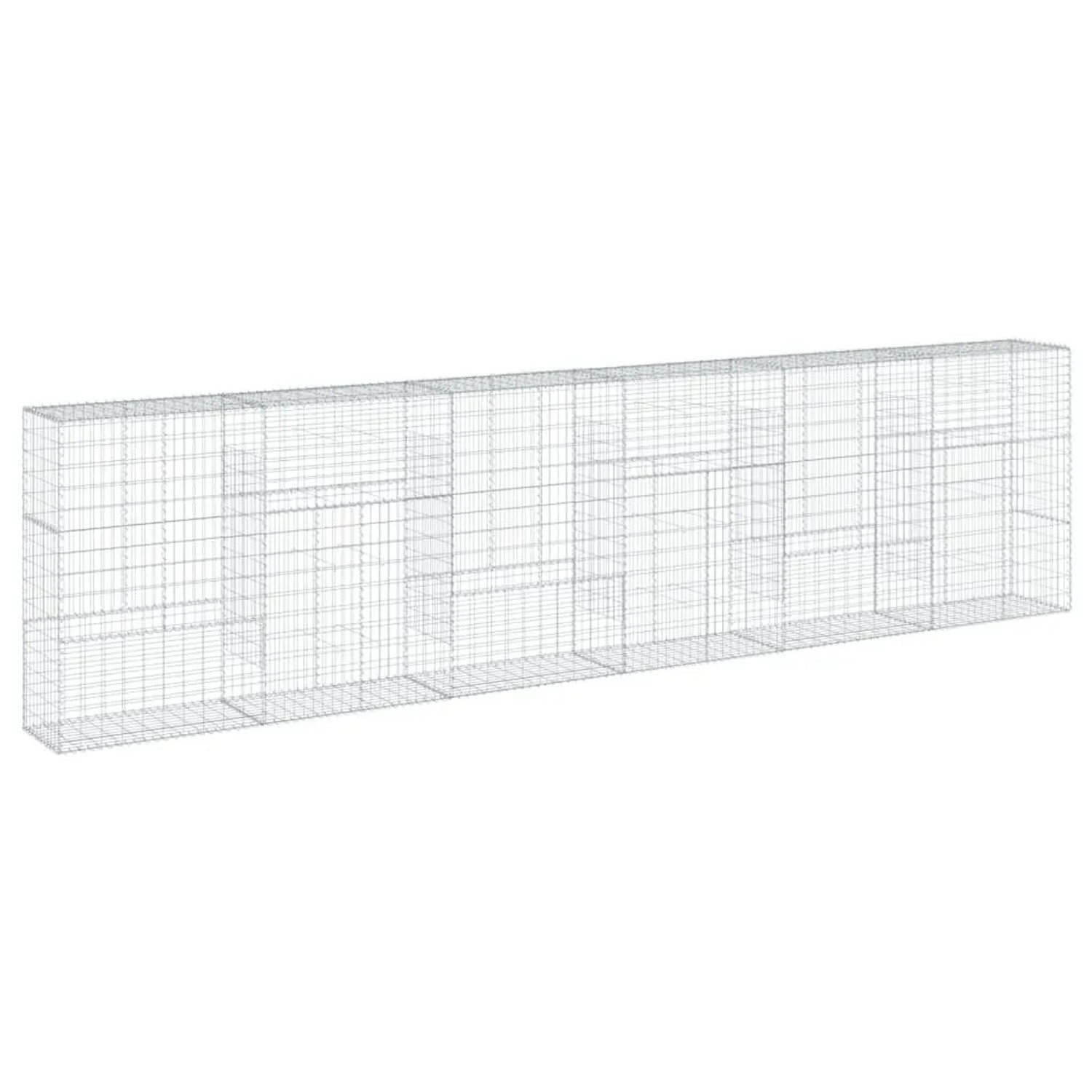 vidaXL Gabione mit Deckel 600x50x150 cm Verzinktes Eisen 3295159