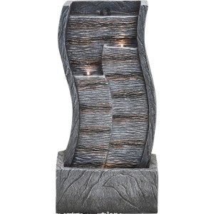 Granimex Wasserwand Mira mit LED-Beleuchtung, ein dekorativer Gartenbrunnen für Innen und Außen.