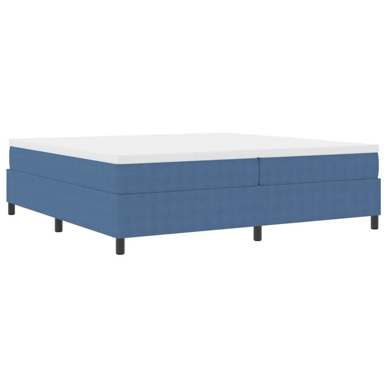 vidaXL Boxspringbett Blau und Weiß 200 x 200 cm Cordstoff 3337485 günstig online kaufen
