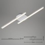 Moderne, silberfarbene LED-Deckenleuchte von Briloner, 12W, warmweißes Licht. Inklusive Maßangaben.
