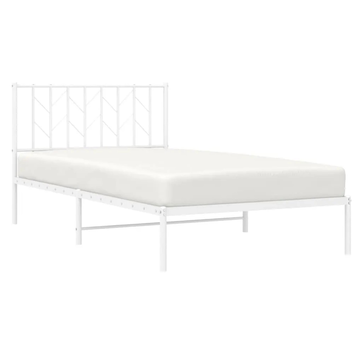 vidaXL Bettgestell mit Kopfteil Metall Weiß 107x203 cm 374482 günstig online kaufen