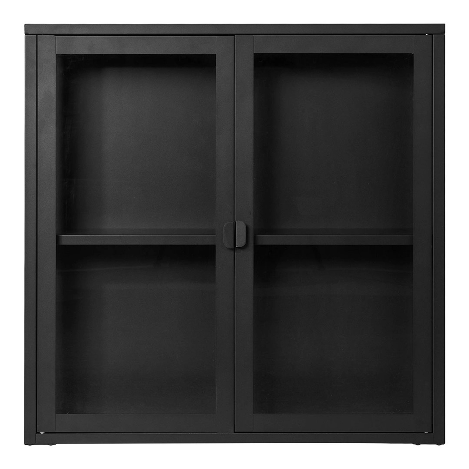 ebuy24 Brisbane Vitrinenschrank Wandhängend 2 Glas Türen Schwarz günstig online kaufen