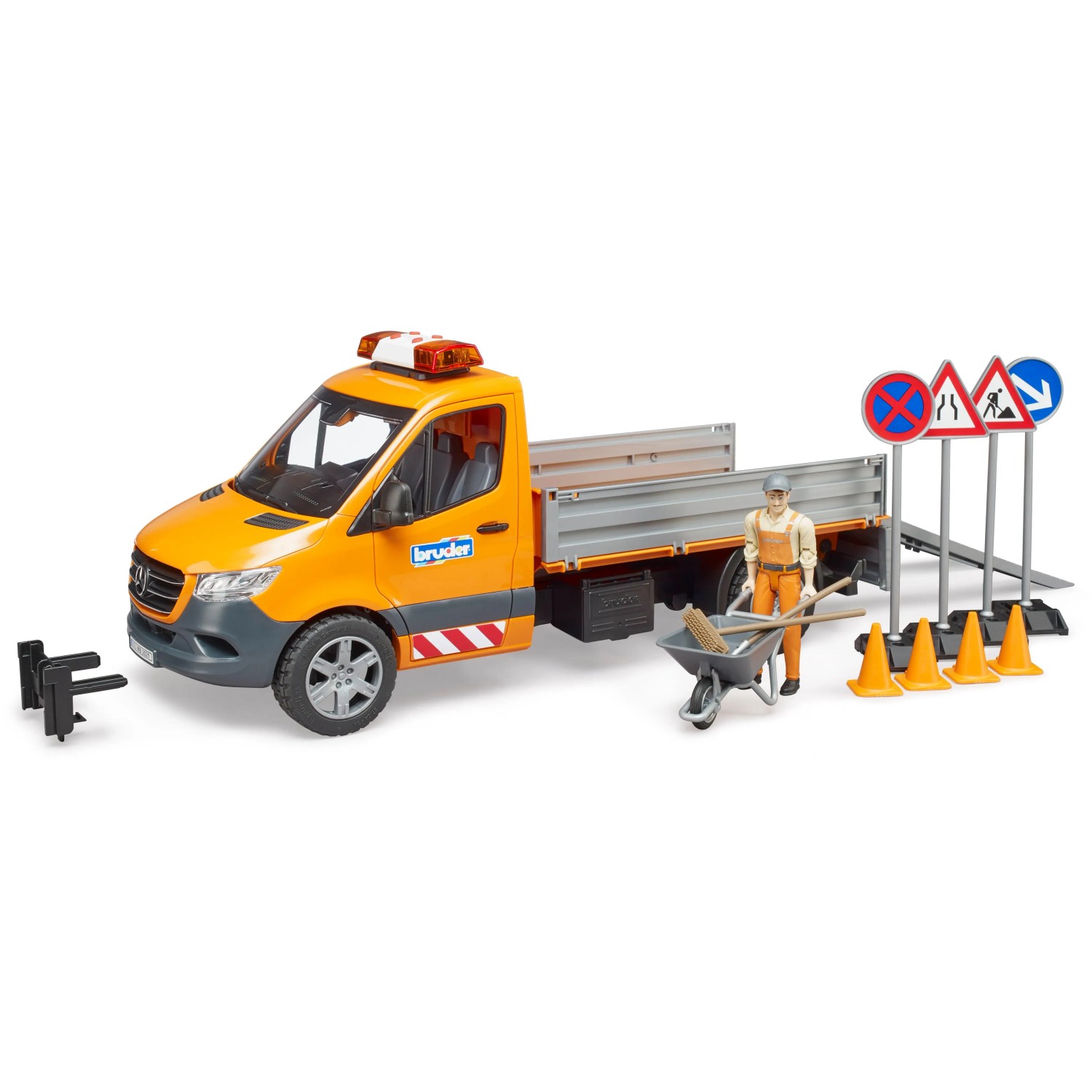 Bruder Spielzeug MB Sprinter Kommunal mit Fahrer, Zubehör, Licht und Sound