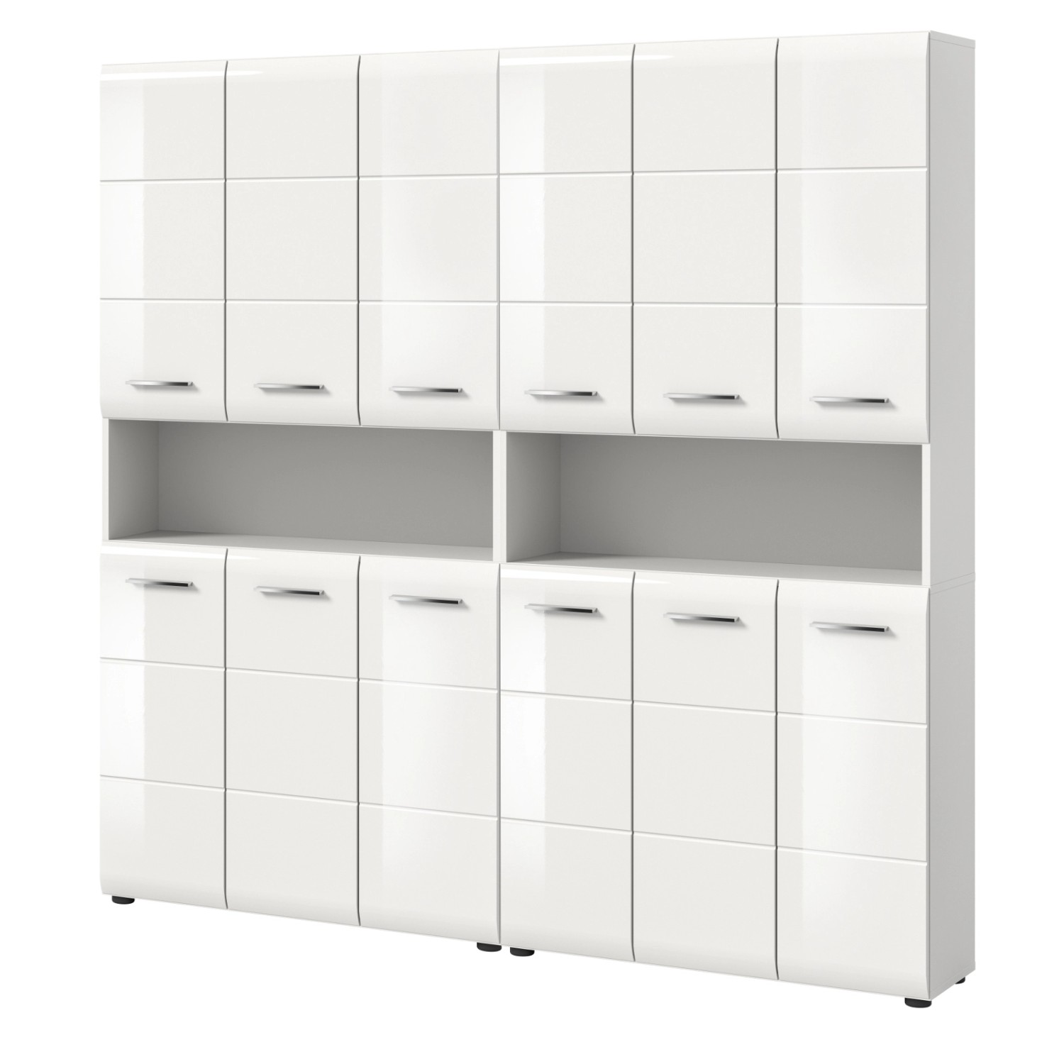 Inn.Furn Badezimmer Hochschrank Set in Weiß Hochglanz 180 x 185 cm Cover günstig online kaufen