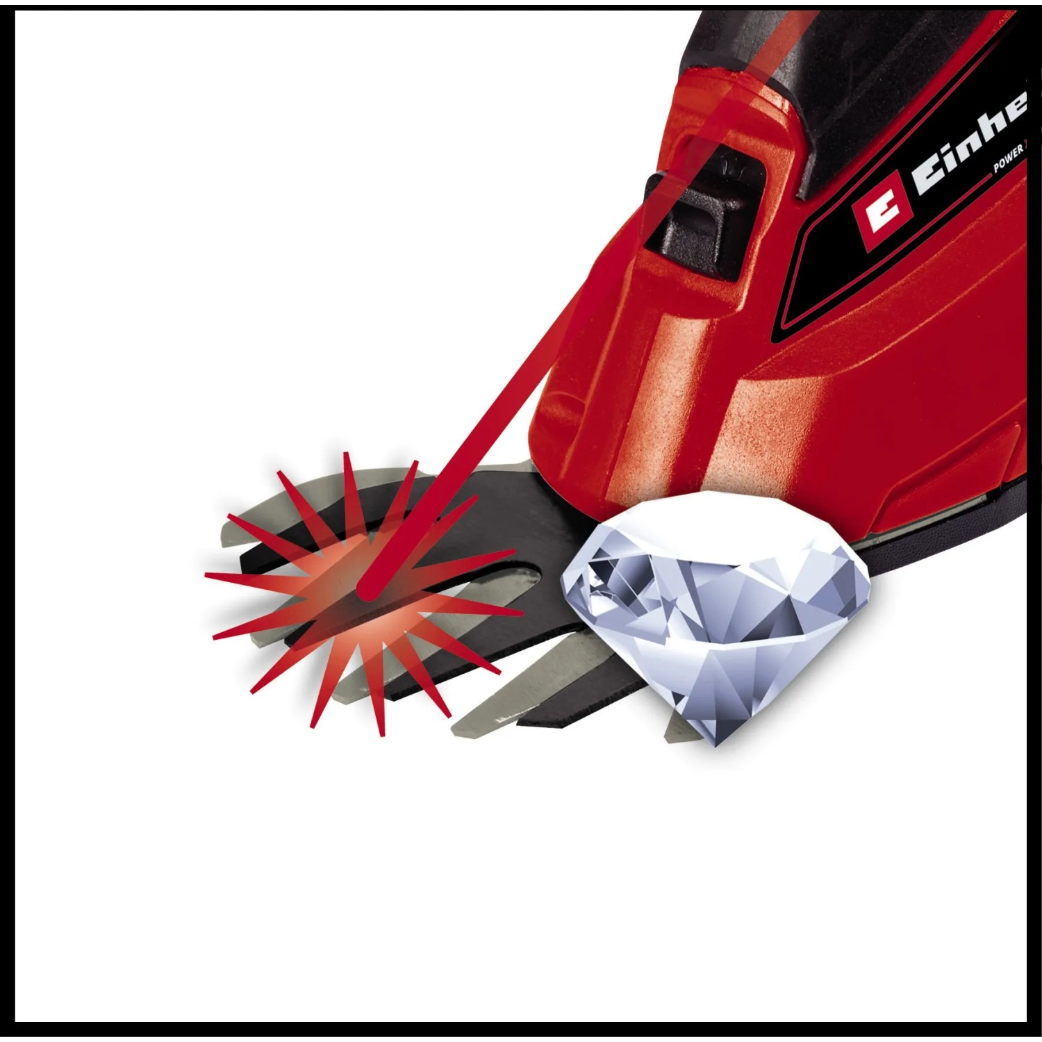 Einhell Akku-Grasschere GC-CG 18/1 Li-Solo mit Diamant-Schliff für präzise Rasenkanten.