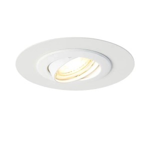 Weißer, runder & schwenkbarer QAZQA Einbaustrahler Edu mit Distanzring für Lampen & Leuchten.