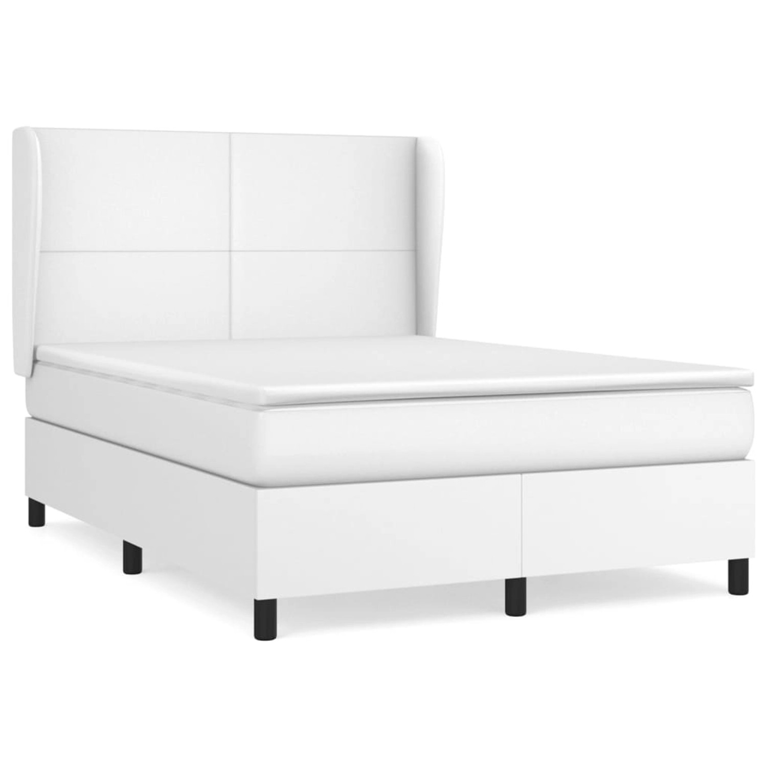 vidaXL Boxspringbett mit Matratze Weiß 140x200 cm Kunstleder1466777 günstig online kaufen