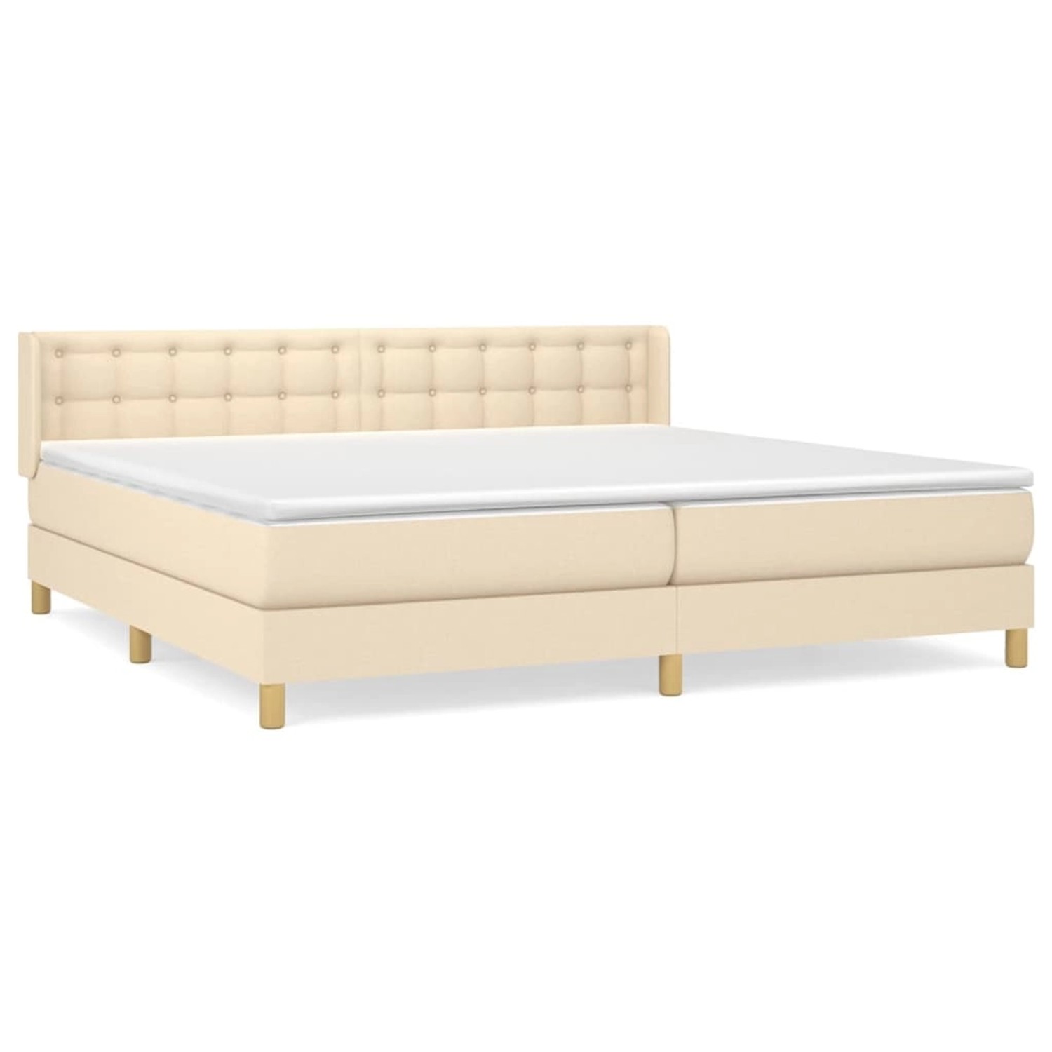 vidaXL Boxspringbett mit Matratze Creme 200x200 cm Stoff 3130622 günstig online kaufen