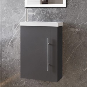 AICA Waschtisch mit Unterschrank, 45 cm, anthrazit matt, Teil des Badmöbel Sets.