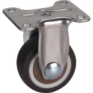 Möbel-Bockrolle, Ø 32 mm, mit Anschraubplatte für flexible Möbel.