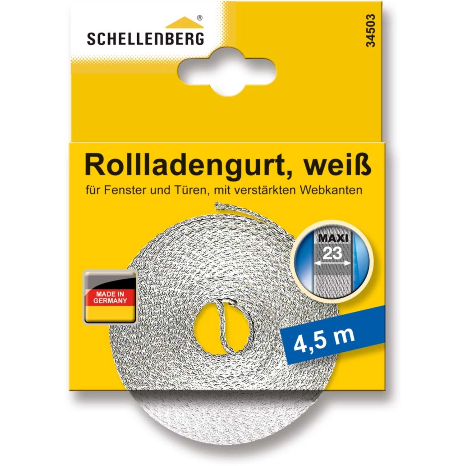 Schellenberg Rollladengurt Maxi 23 mm 4,5 m Weiß günstig online kaufen