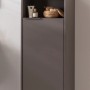 Fackelmann Hoch-Midischrank B.Paris, Cubanit Grau, mit Tür und offenen Fächern. Badmöbel-Set.