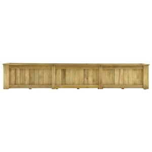 Langes, imprägniertes Hochbeet aus Kiefernholz, 291x50x50 cm, für Garten oder Terrasse.