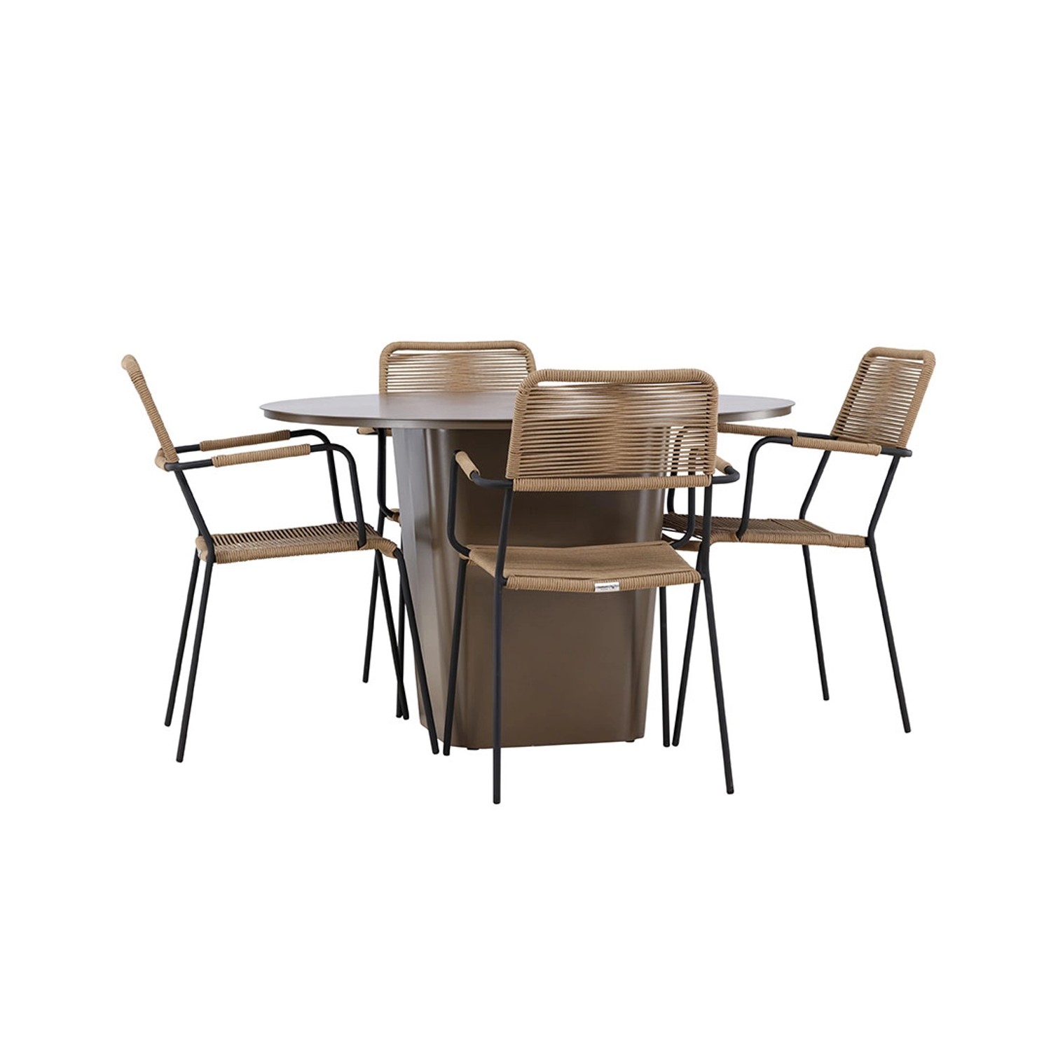 ebuy24 SantaFeLindos Gartenset 1 Esstisch 4 Stühle Braun Tisch cm H75xB120x günstig online kaufen