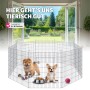 Tectake Freilaufgehege  Fluffy Aus 8 Gitterelementen Inklusive Sicherheitsnetz   204 x 204 x 93 cm Silber_8