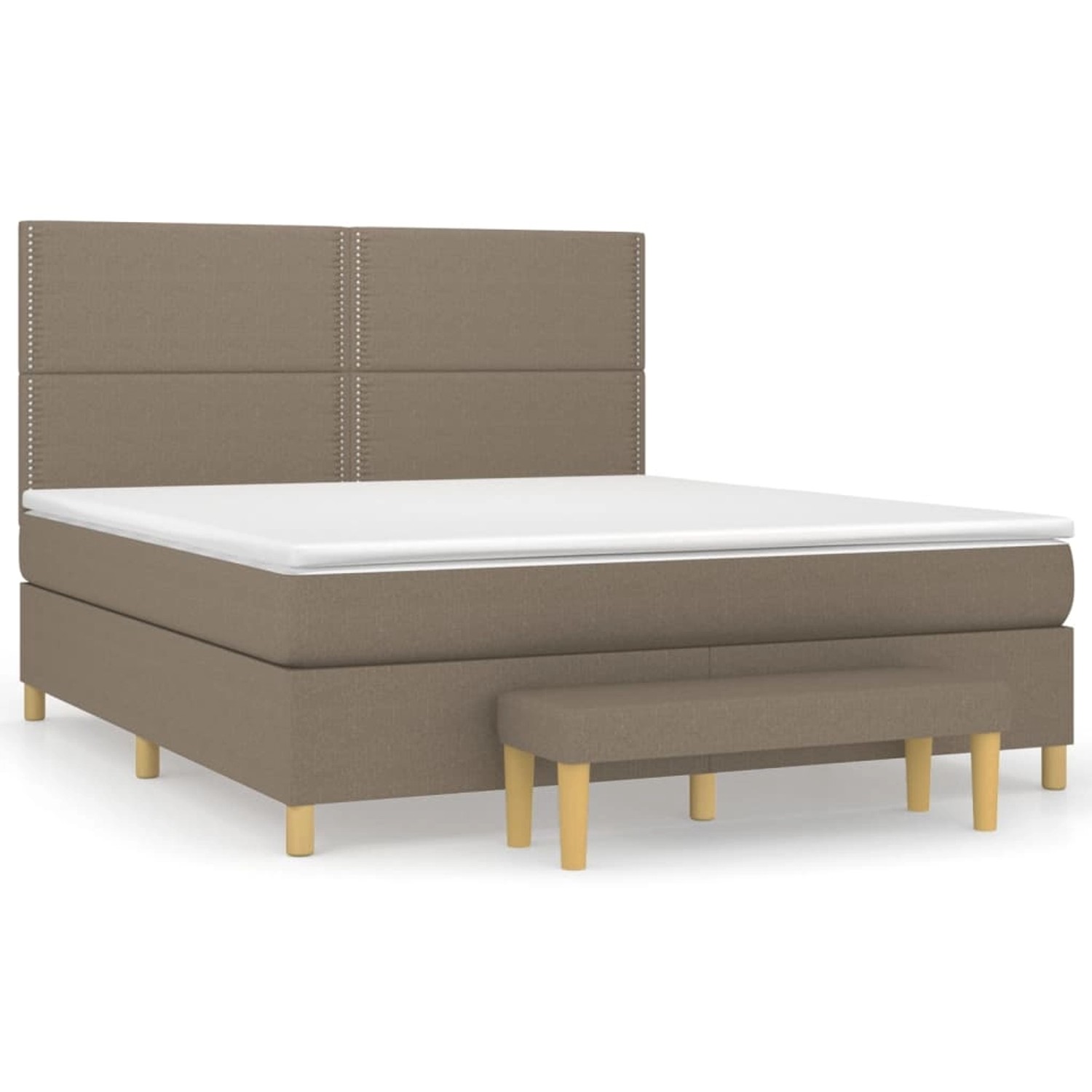 vidaXL Boxspringbett mit Matratze Taupe 160x200 cm Stoff1393059 günstig online kaufen