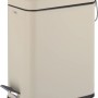 Schmaler, sandfarbener baliv Kosmetikeimer (5 l) mit Tretfunktion für Bad & WC.