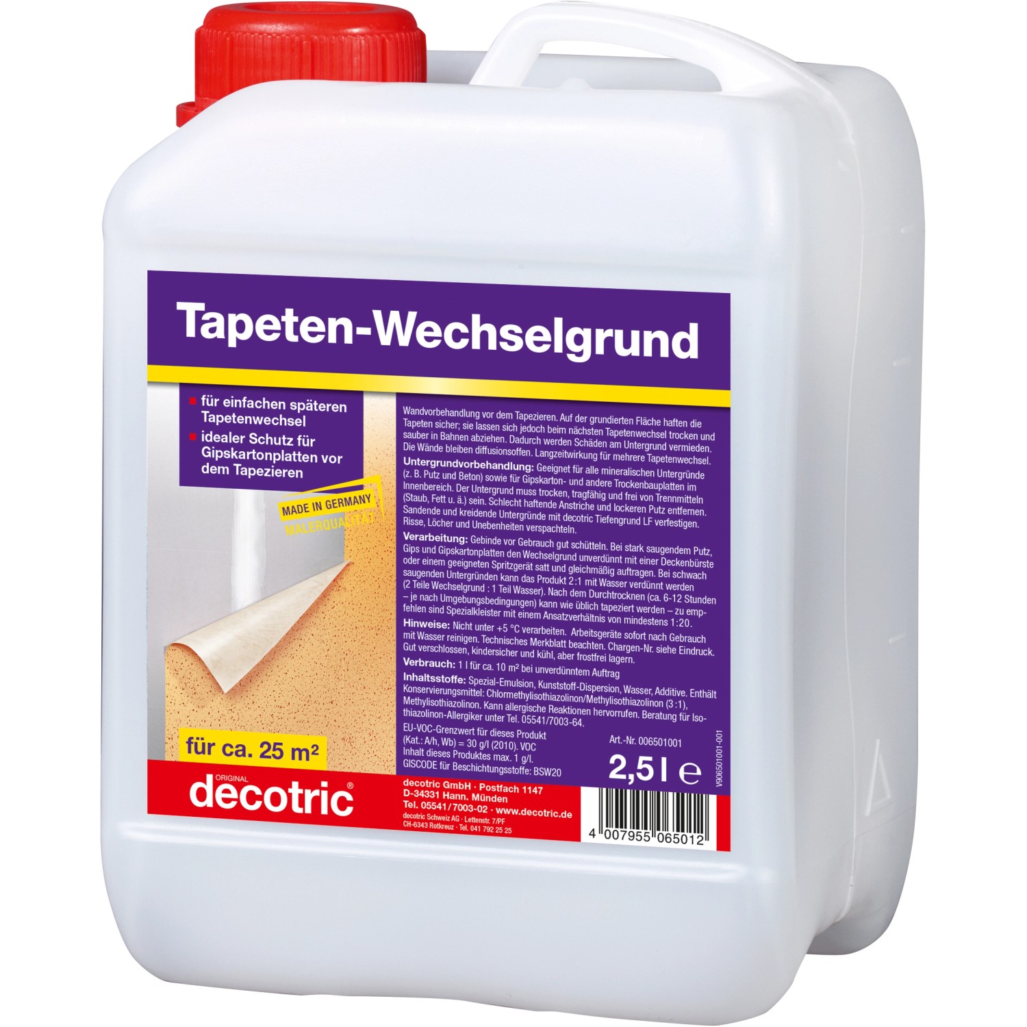 Decotric Tapeten-Wechselgrund 2,5 l günstig online kaufen