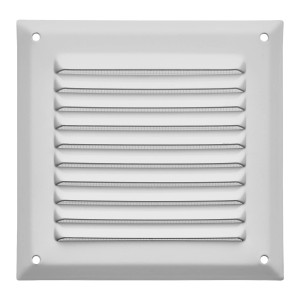 SOTECH Aluminium-Lüftungsgitter 140 x 140 mm Weiß Aufschraubbar mit Insektenschutz