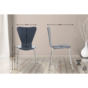 DELUKE 4er Set Besucherstuhl BERLIN Holz Grau 45x49x85cm Konferenzstuhl Wartezimmerstuhl Bürostuhl