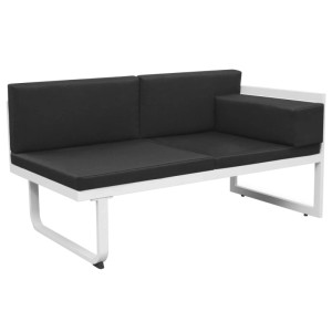 vidaXL Gartenlounge Set, 4-teilig, Aluminium, schwarz mit Auflagen. Gartenmöbel für Terrasse und Garten.