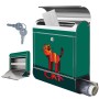 Banjado Edelstahl Briefkasten mit Zeitungsfach und Katzen Motiv in Orange.