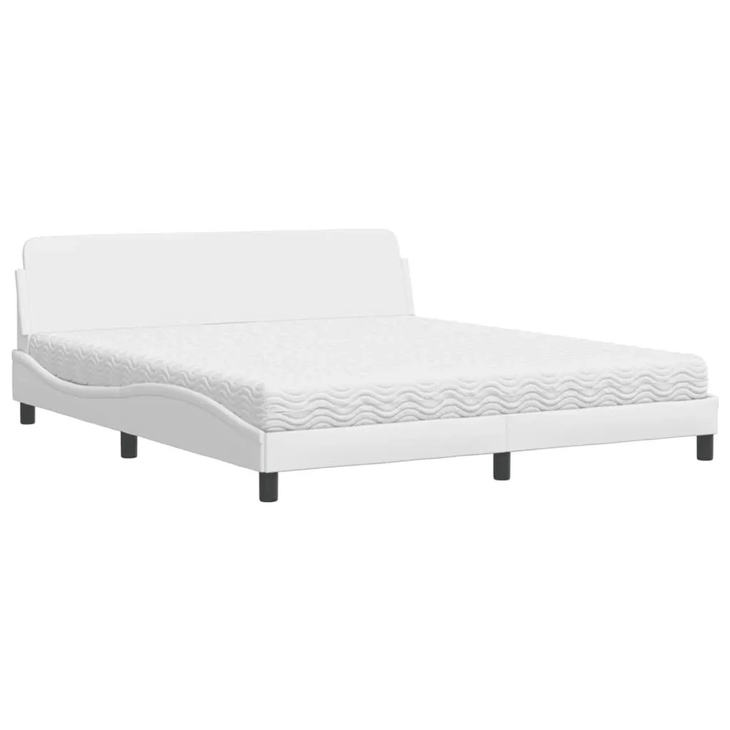 vidaXL Bett mit Matratze Dover Weiß 180x200 cm Kunstleder 3208458