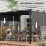 Outsunny Pergola mit Stahlrahmen und dunklem Stoffdach, flexibel einziehbar für optimalen Sonnenschutz.