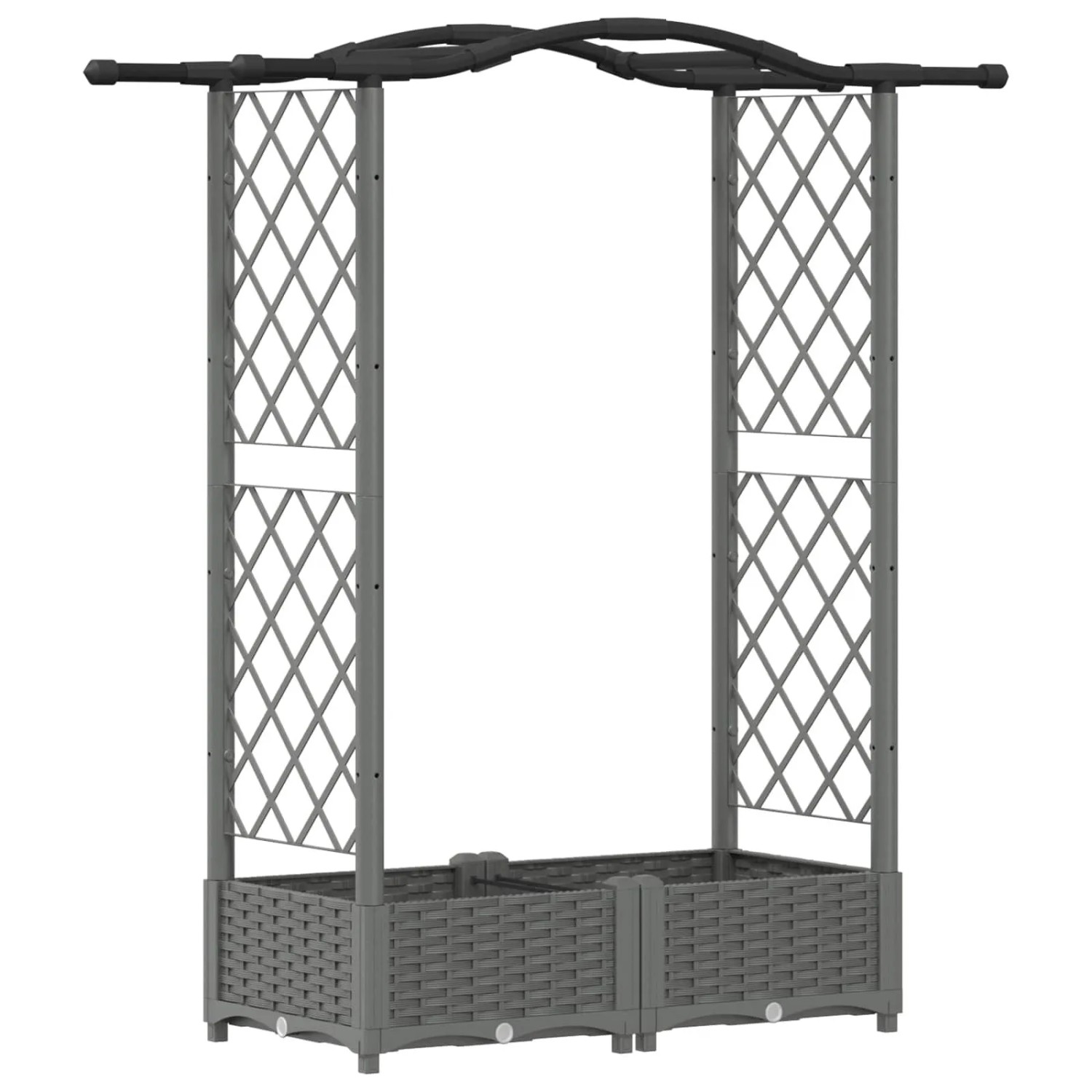 vidaXL Hochbeet mit Rankgitter und Dach Hellgrau 124 x 40 x 125 cm PP 42032575