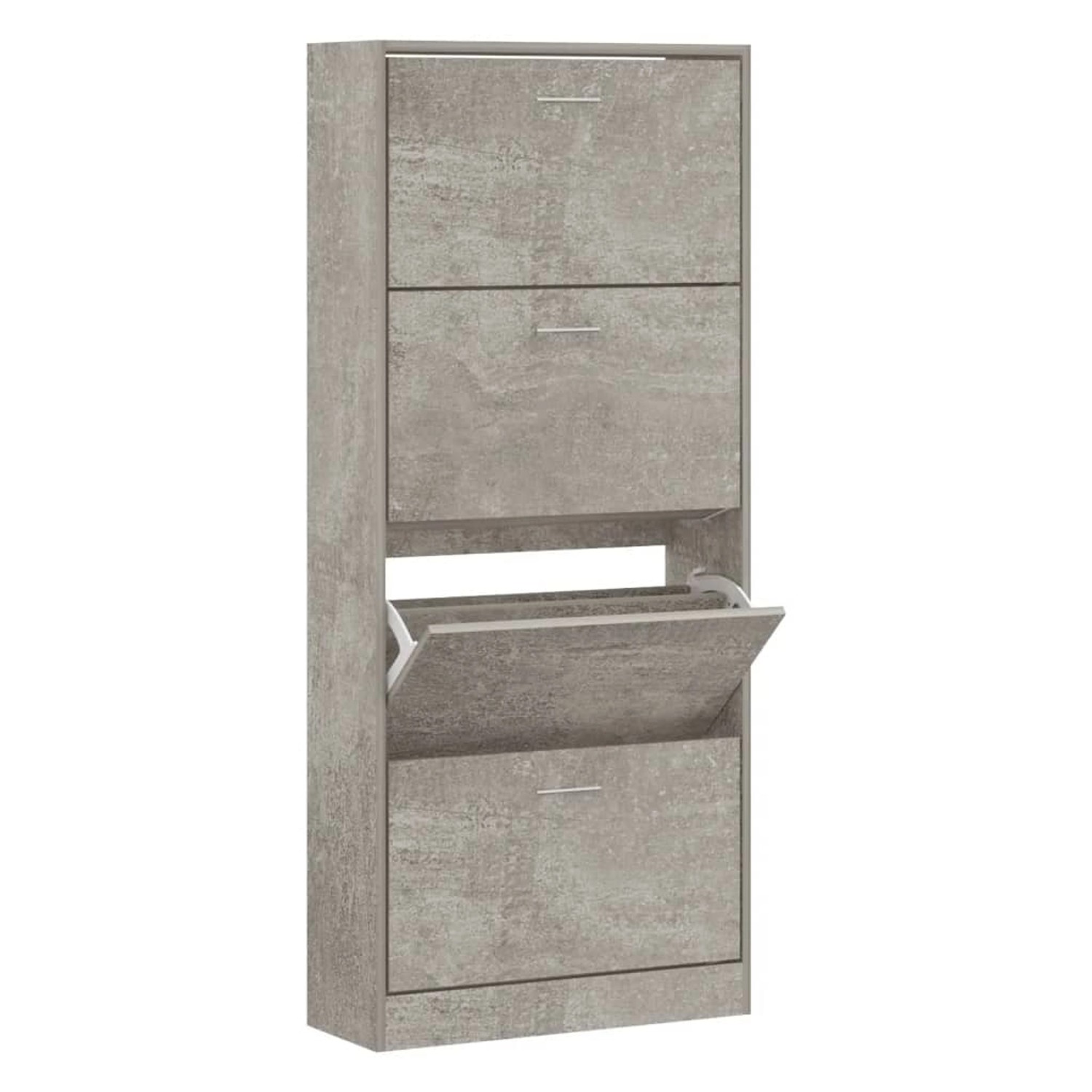 vidaXL Schuhschrank Betongrau 63x24x147 cm Holzwerkstoff 342545 günstig online kaufen