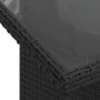Detailansicht: Schwarze vidaXL Garten-Sofagarnitur aus Poly Rattan mit Tischplatte.