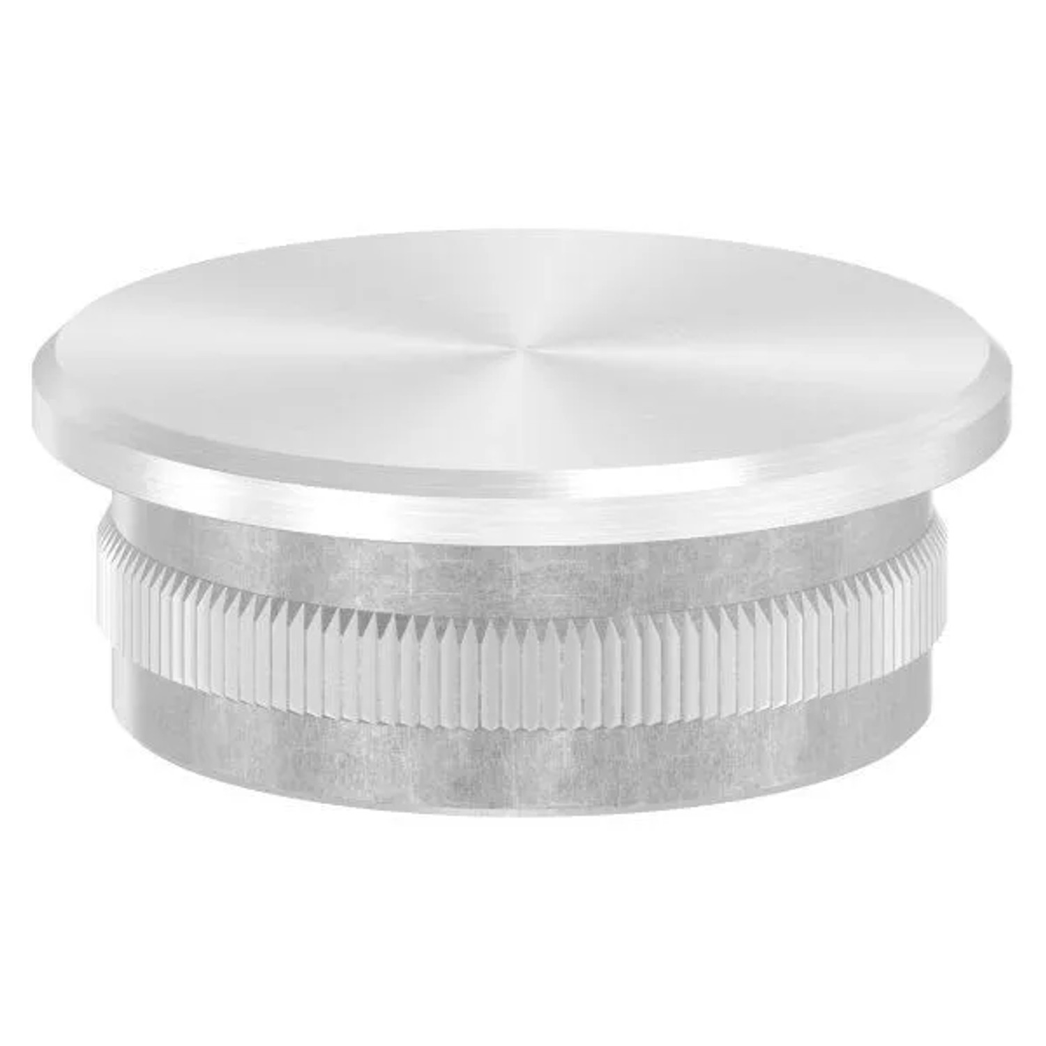 FeNau Einsteckkappe V2A Ø 42,4 mm Für Rohr 3,0 mm Wandstärke Flach Gerändelt