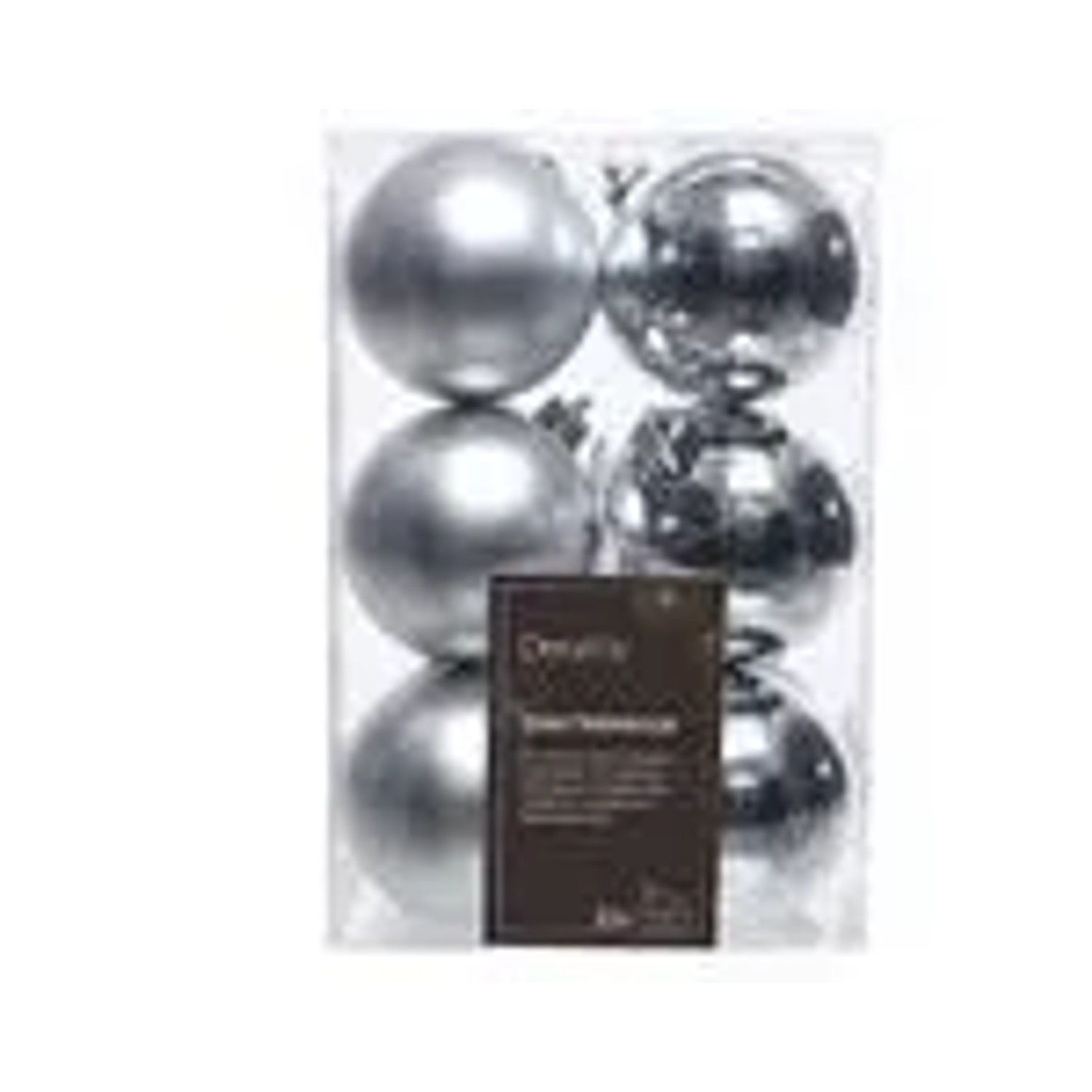 Kaemingk Weihnachtsbaumkugeln Bruchfest 6 cm 12 Stueck Silber