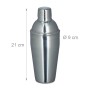 Glänzender Edelstahl Cocktailshaker, 21 cm hoch, 9 cm Durchmesser. Teil eines 5-teiligen Bar-Sets für Mixgetränke.