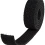 Schwarzer Conacord Klett-/Flauschbinder aus Polyamid, 20 cm lang, aufgerollt. Für vielseitige Anwendungen.