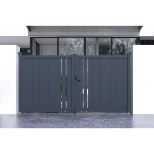 Elektrisches Flügeltor Giona 3x1,6 m in Grau mit Motorisierung.