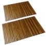 2 Akazienholz Badematten (80x50cm) mit Lattenstruktur für Bad oder Sauna.