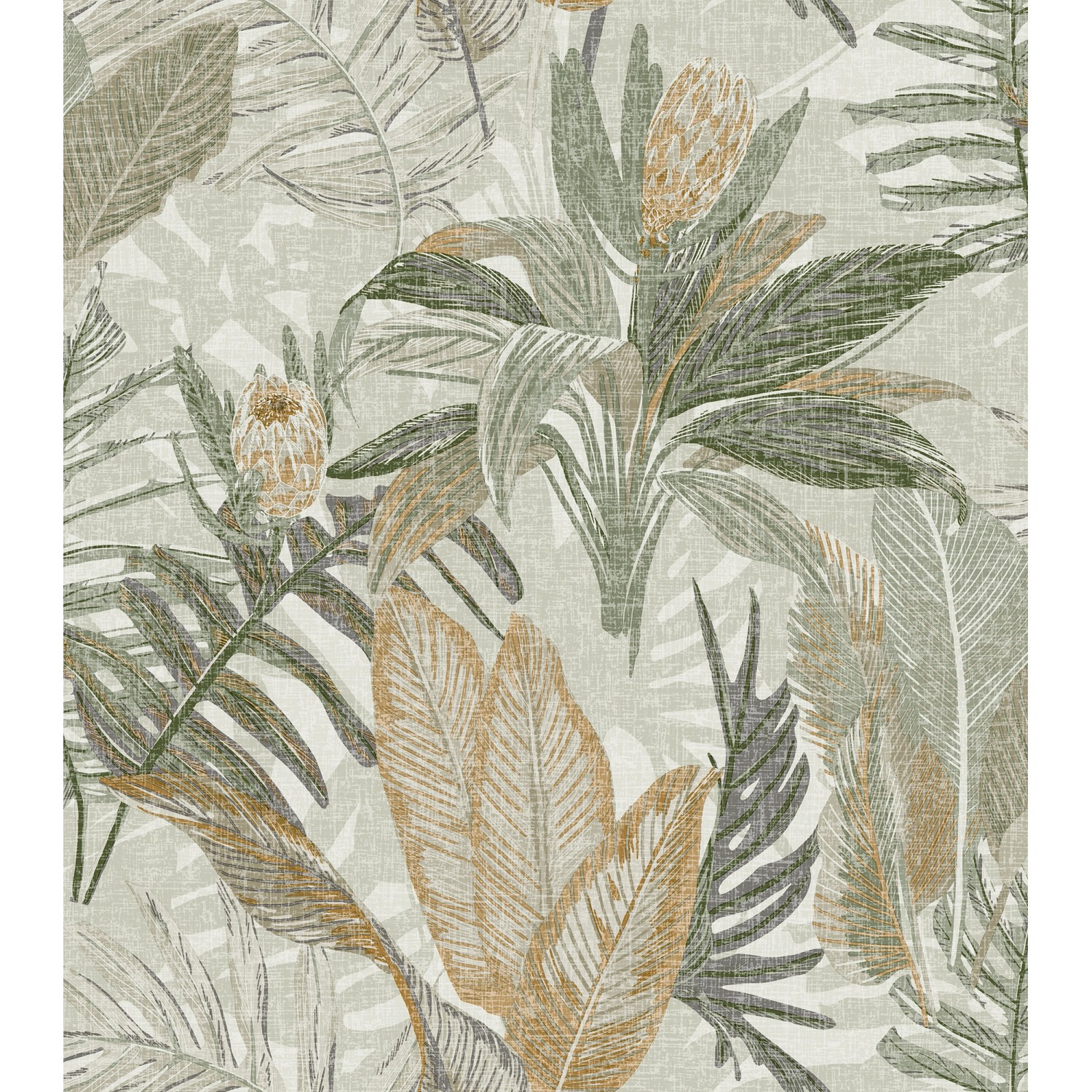 Sanders & Sanders Tapete Blätter Graugrün Und Gelb 53 Cm X 10 M 640239 günstig online kaufen