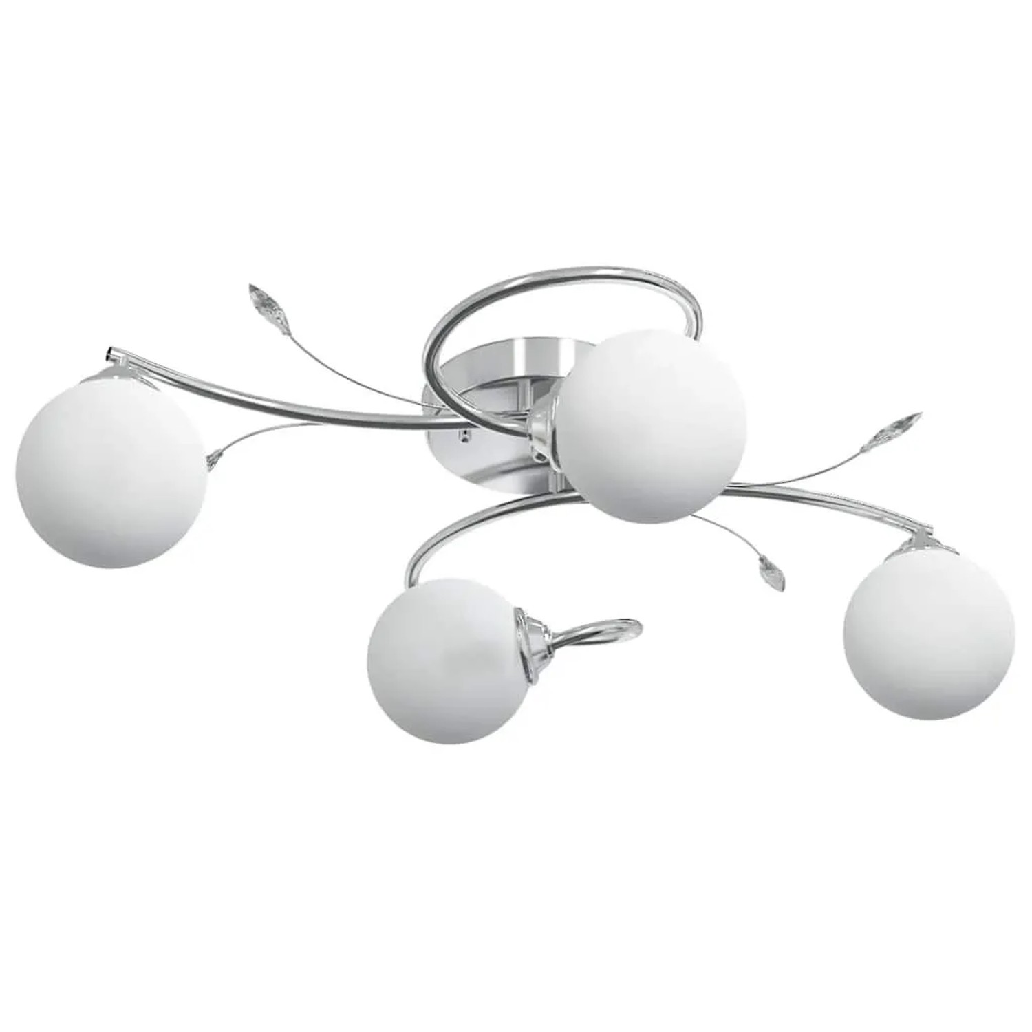 vidaXL Deckenleuchte mit Runden Glasschirmen für 4 G9 LED-Leuchtmittel 337908