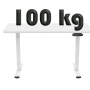 Elektrisch höhenverstellbares Tischgestell FlexiDesk DM1 in Weiß, belastbar bis 100 kg.